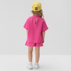 Комплект (блузка и шорты) для девочки MINAKU, цвет фуксия, рост 122 см - фото 25330494