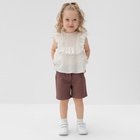 Блузка для девочки MINAKU: Cotton collection, белая, рост 128 см - Фото 6