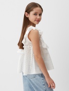 Блузка для девочки MINAKU: Cotton collection, белая, рост 128 см - Фото 5