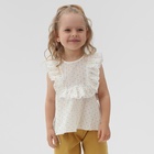 Блузка для девочки MINAKU: Cotton collection, белая, рост 128 см - Фото 7