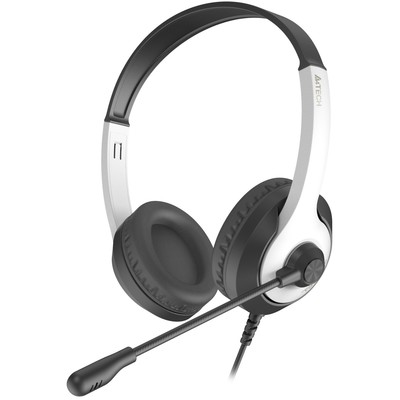 Наушники с микрофоном A4Tech Fstyler FH100U белый/черный 2м накладные USB оголовье (FH100U   1033905