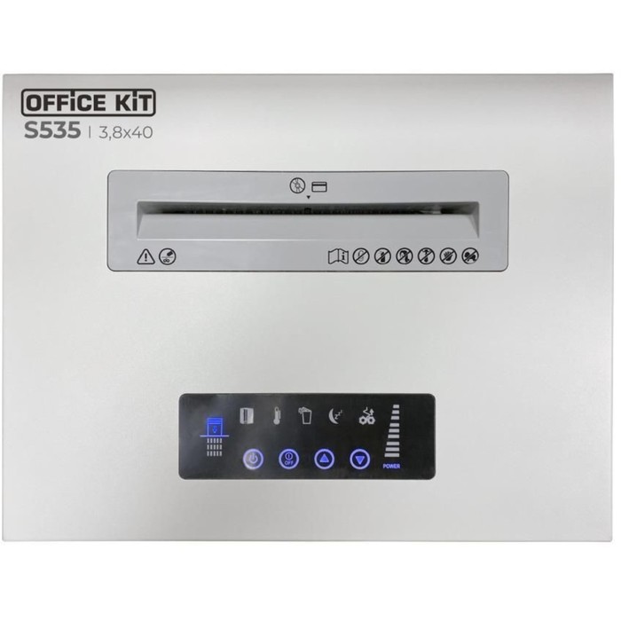 Шредер Office Kit S535 3,8x40 белый (секр.P-4) фрагменты 35лист. 50лтр. скобы пл.карты CD - фото 51532196