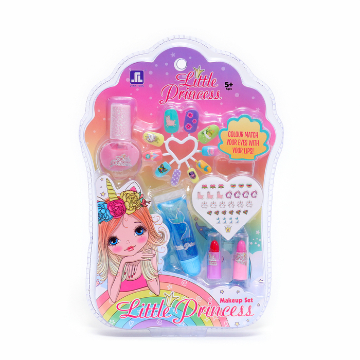 Набор косметики для девочки "Маленькая принцесса", с накладными ногтями - Фото 1