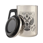 Термокружка «Герб России», 500 мл, сохраняет тепло 2 ч, сталь, 13.5×8.3 см - Фото 2