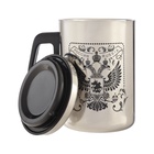 Термокружка «Герб России», 500 мл, сохраняет тепло 2 ч, сталь, 13.5×8.3 см - Фото 3