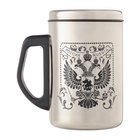 Термокружка «Герб России», 500 мл, сохраняет тепло 2 ч, сталь, 13.5×8.3 см - Фото 4