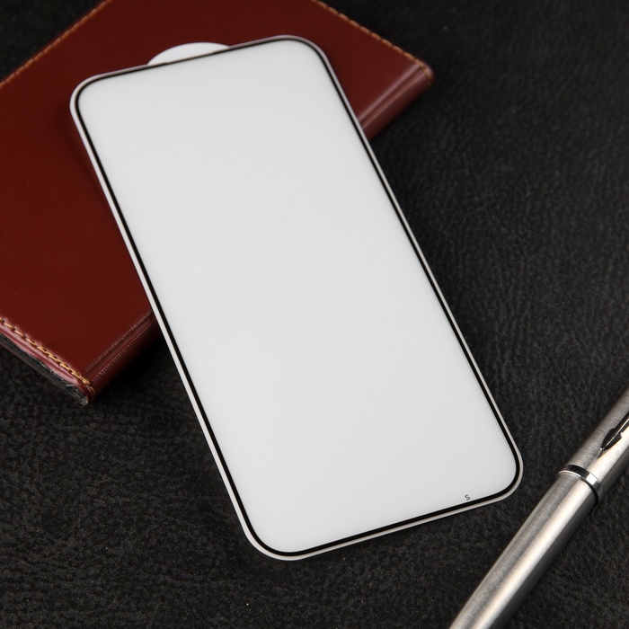 Защитное стекло для iPhone 15 Plus/16 Plus, 9H, 0.33 мм, чёрное - Фото 1