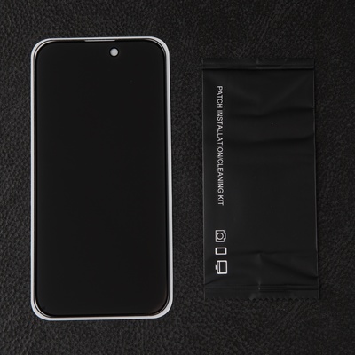 Защитное стекло для iPhone 14 Pro, антишпион, 9H, 0.33 мм, чёрное
