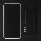 Защитное стекло для iPhone 15 Pro Max, антишпион, 9H, 0.33 мм, чёрная рамка - фото 9076728
