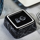 Соусник керамический «Мрамор», 8.5 х 8.5 х 3.5 см, цвет чёрный - Фото 2