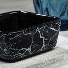 Соусник керамический «Мрамор», 8.5 х 8.5 х 3.5 см, цвет чёрный - фото 9249224