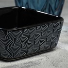 Соусник керамический «Орнамент», 8.5 х 8.5 х 3.5 см, цвет чёрный - фото 4500893