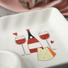Блюдо керамическое с соусником «Вино», 18.6 х 17.5 х 4 см, цвет белый - Фото 2