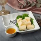 Блюдо керамическое с соусником «Азия», 18.6 х 17.5 х 4 см, цвет белый - Фото 3