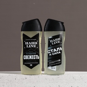 Подарочный набор косметики «Сталь и сила», гель для душа 250 мл и шампунь для волос 250 мл, HARD LINE