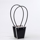 Сумка для цветов Черная влагостойкая, 12x12-8x8 - 12,5 см, 1 шт - фото 48866878