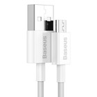 Кабель Baseus, MicroUSB - USB, 2 А, TPE оплётка, 1 м, белый 9495658 - фото 13015870