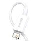 Кабель Baseus, Lightning - USB, 2.4 А, TPE оплётка, 1 м, белый 9495775 - фото 13015878