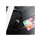 Кабель Baseus, Lightning - USB, 2.4 А, ПВХ оплётка, 1 м, чёрно-серый 9495779 - фото 13015912