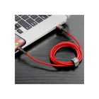 Кабель Baseus, Lightning - USB, 2.4 А, ПВХ оплётка, 1 м, чёрно-красный 9495780 - фото 13015918