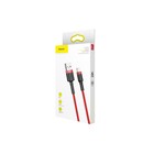 Кабель Baseus, Lightning - USB, 2.4 А, ПВХ оплётка, 1 м, чёрно-красный 9495780 - фото 13015923