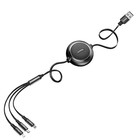 Кабель-рулетка Baseus Golden Loop, 3 в 1, microUSB/Lightning/Type-C, 3.5 А, 1.2 м, чёрный - фото 51532529 Кабель-рулетка Baseus Golden Loop, 3 в 1, microUSB/Lightning/Type-C, 3.5 А, 1.2 м, чёрный - фото 51532529