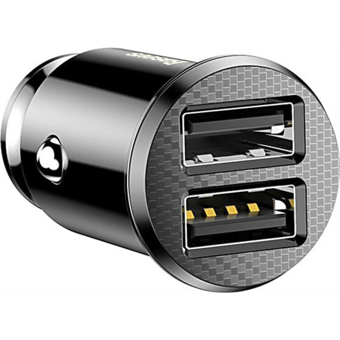 Автомобильное зарядное устройство Baseus, 2USB, 3.1 А, чёрное - фото 51532588