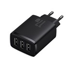 Сетевое зарядное устройство Baseus, 3USB, 3 А, 17W, чёрное - Фото 2