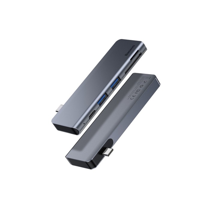 Адаптер-разветвитель (HUB) Baseus UCN3266, Type-C - 2xUSB3.0 + PD + TF/SD, серый