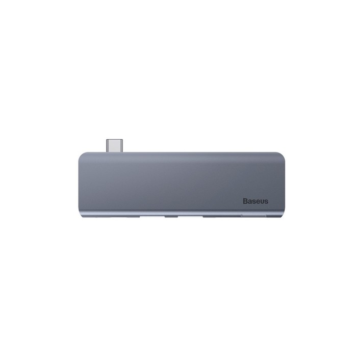 Адаптер-разветвитель (HUB) Baseus UCN3266, Type-C - 2xUSB3.0 + HDMI + PD + TF/SD, серый - фото 51532936