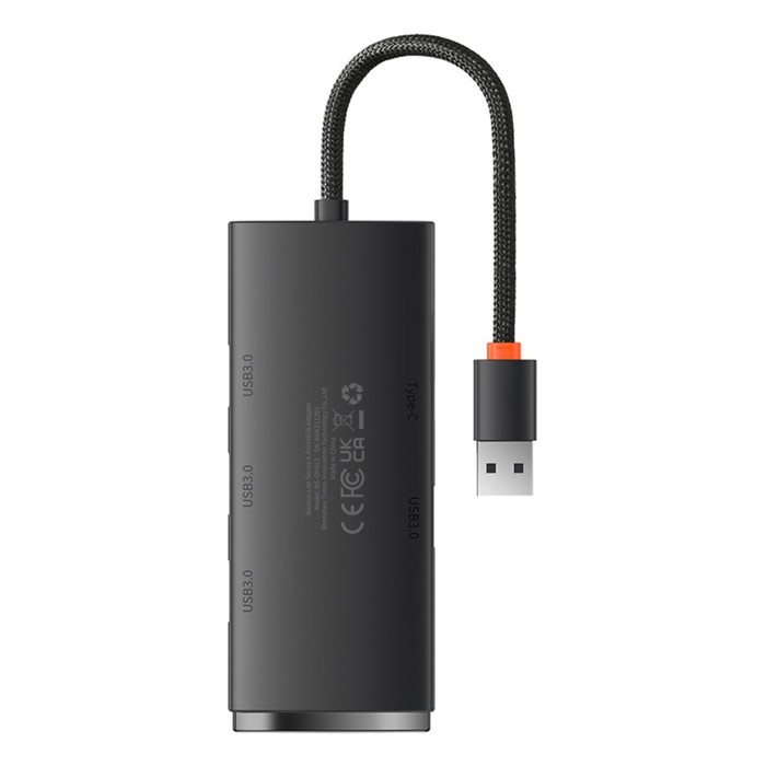 Адаптер-разветвитель (HUB) Baseus, USB - 4хUSB 3.0, 0.25 см, чёрный - фото 51532941