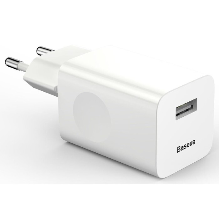 Зарядное устройство Baseus BX02 Quick Charger USB, 3A, 24W, белый - фото 51532990