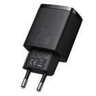 Зарядное устройство Baseus Compact Quick Charger USB+Type-C, 3A, 20W, черный - Фото 4