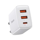 Зарядное устройство Baseus Compact Quick Charger 2*USB+USB-C, 3A, 30W, белый - Фото 2