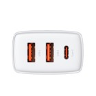 Зарядное устройство Baseus Compact Quick Charger 2*USB+USB-C, 3A, 30W, белый - Фото 5