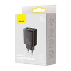 Зарядное устройство Baseus Compact Quick Charger 2*USB+USB-C, 3A, 30W, черный - фото 9077440