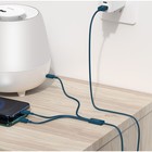 Кабель 3 в 1 Baseus, 5 А, MicroUSB/Type-C/Lightning - USB, 1.5 м, голубой - фото 51539237 Кабель 3 в 1 Baseus, 5 А, MicroUSB/Type-C/Lightning - USB, 1.5 м, голубой - фото 51539237