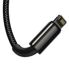 Кабель 3в1 Baseus,Tungsten Gold One-for-three, MicroUSB+Type-C+Lightning,3.5A, 1.5 м,черный - Фото 4