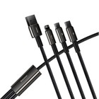 Кабель 3в1 Baseus,Tungsten Gold One-for-three, MicroUSB+Type-C+Lightning,3.5A, 1.5 м,черный - Фото 6