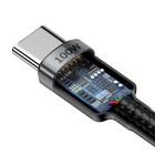 Кабель Baseus, Type-C - Type-C, 5A, 100W, 2 м, серый+черный 9900684 - фото 14286734