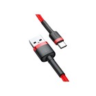 Кабель Baseus, Type-C - USB, 2 А, 3 м, красный - Фото 5