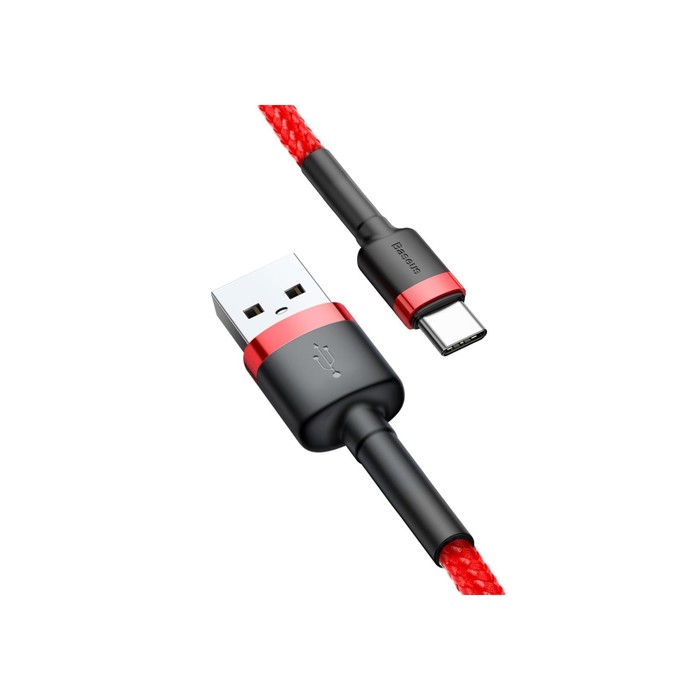 Кабель Baseus, Type-C - USB, 2 А, 3 м, красный - фото 51533163