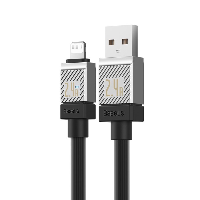 Кабель Baseus, Lightning - USB, 2.4 А, 2 м, чёрный - фото 51533195