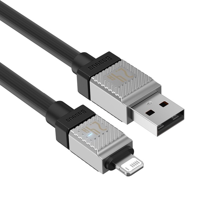 Кабель Baseus, Lightning - USB, 2.4 А, 2 м, чёрный - фото 51533197