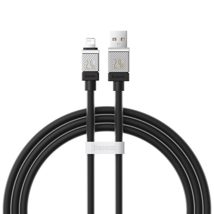 Кабель Baseus, Lightning - USB, 2.4 А, 2 м, чёрный - фото 51533198