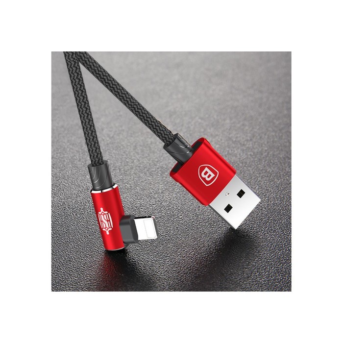 Кабель Baseus, MVP Elbow Type, Lightning - USB, 2 А, 1 м, угловой, красный - фото 51533210