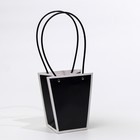 Сумка для цветов Черная влагостойкая, 17x17-11.5x11.5-20 см.  1 шт - фото 24389626