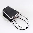 Сумка для цветов Черная влагостойкая, 17x17-11.5x11.5-20 см.  1 шт - фото 24389627