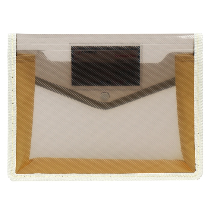 Папка-конверт на кнопке А5, 500 мкр, с расширением, горизонтальная, карман для визиток, МИКС