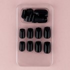 Накладные ногти «Однотонный чёрный», 24 шт, клеевые пластины, форма квадрат, цвет глянцевый черный - Фото 4